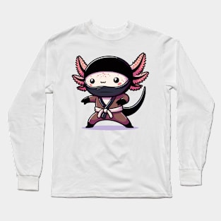 cute ninja axolotl Long Sleeve T-Shirt